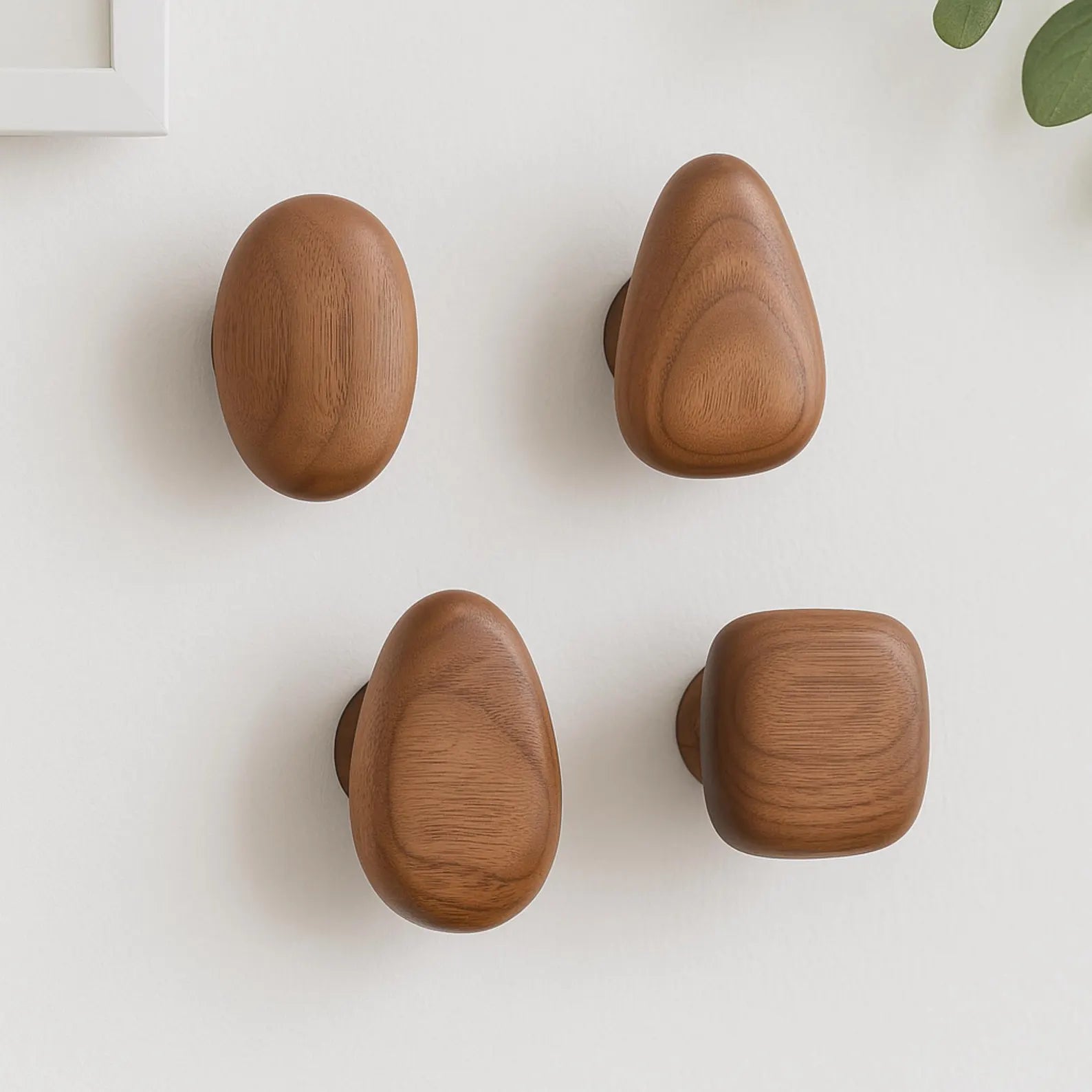 Wooden Pebble Hooks (Set)