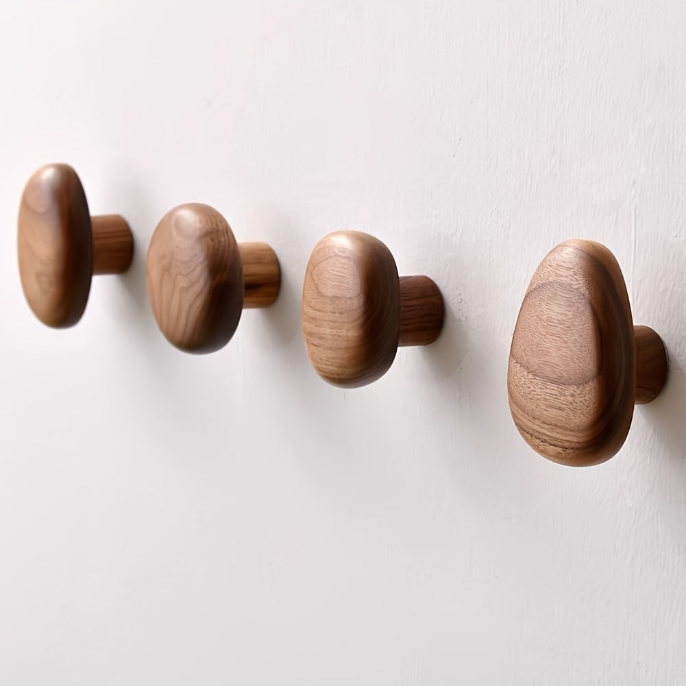 Wooden Pebble Hooks (Set)