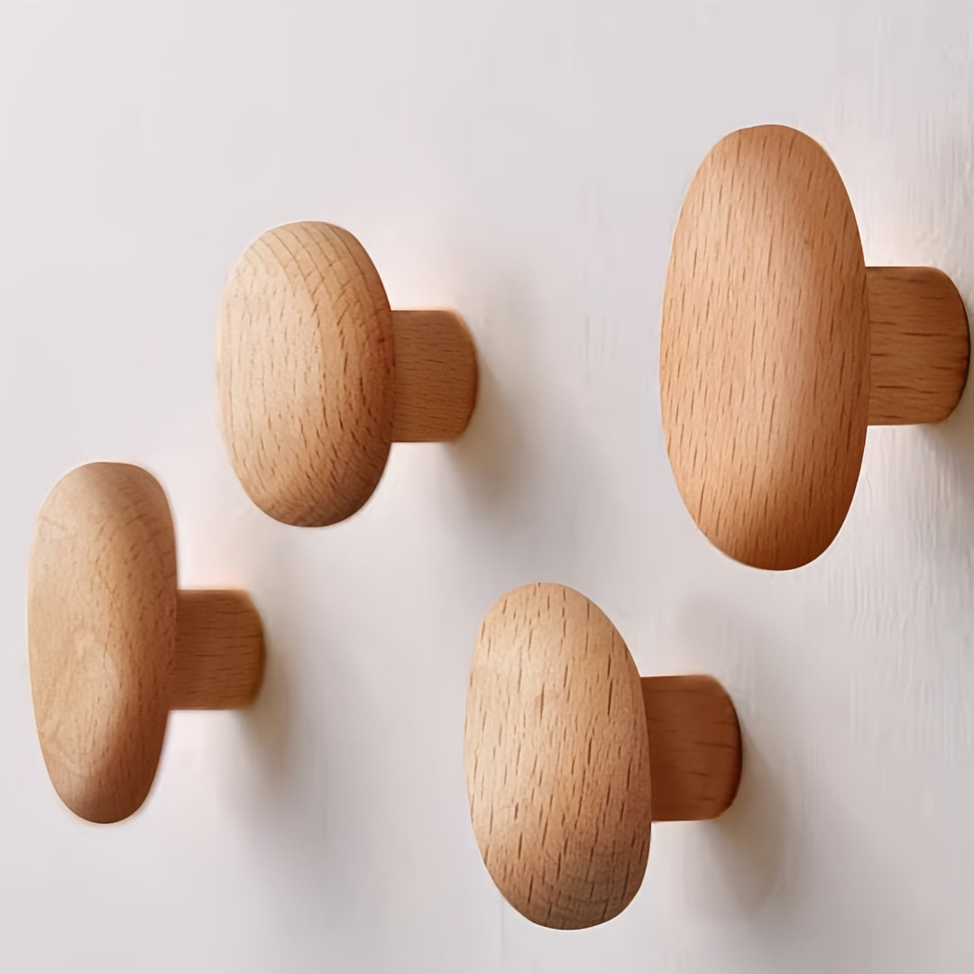 Wooden Pebble Hooks (Set)