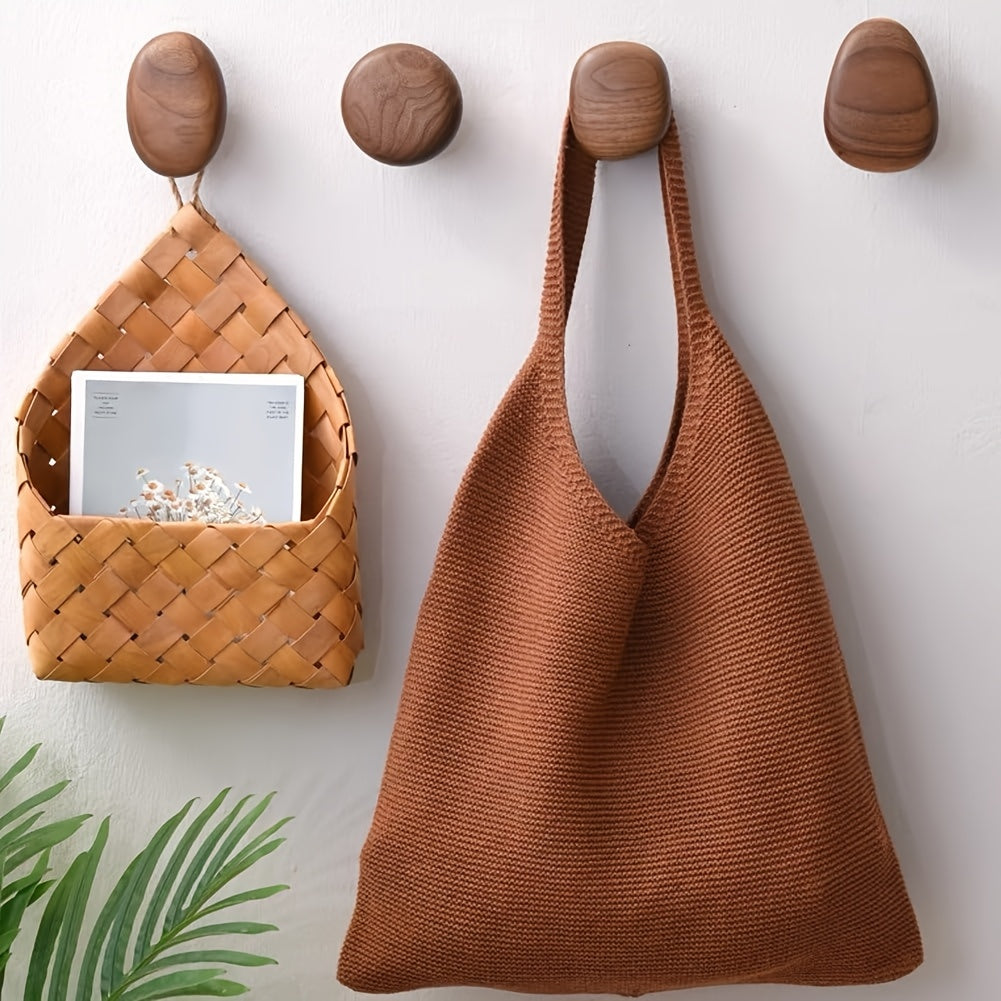 Wooden Pebble Hooks (Set)