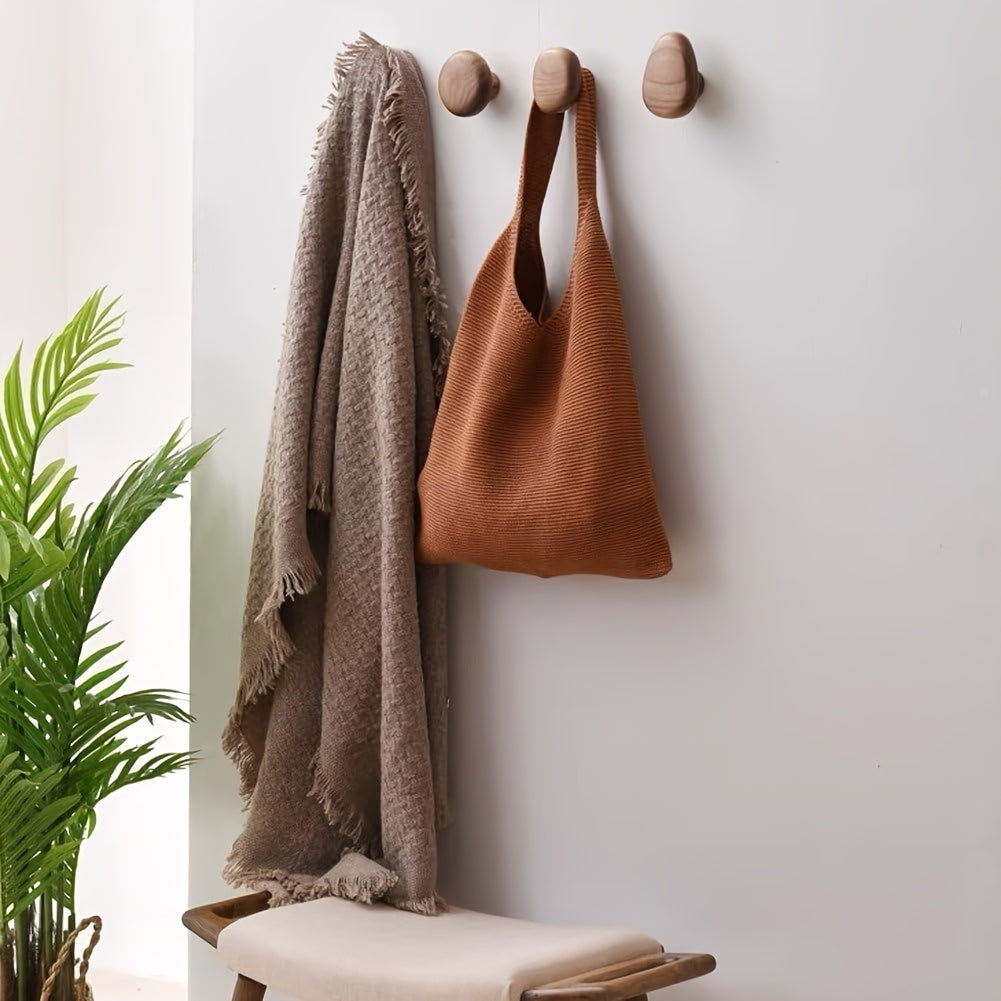 Wooden Pebble Hooks (Set)