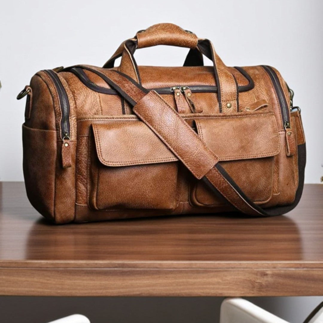 KALVORN™ Genuine Leather Travel Bag
