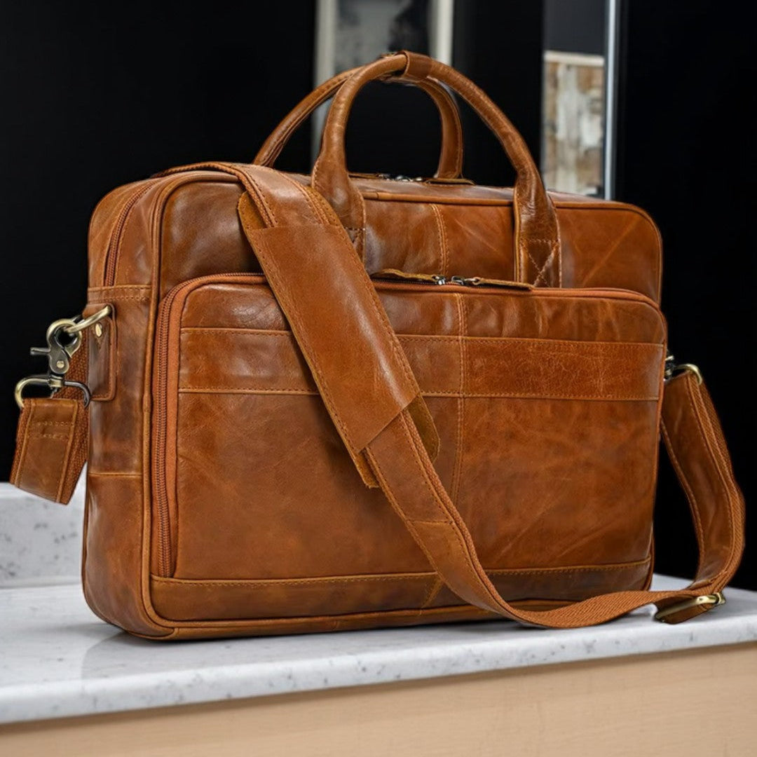 STRAVENOR™ Genuine Patent Leather Briefcase