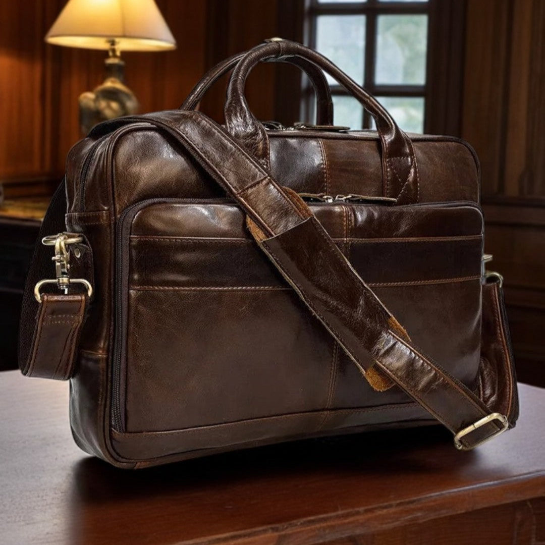 STRAVENOR™ Genuine Patent Leather Briefcase