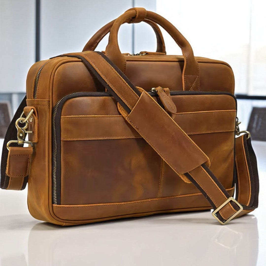 MELVORAN™ Genuine Leather Briefcase