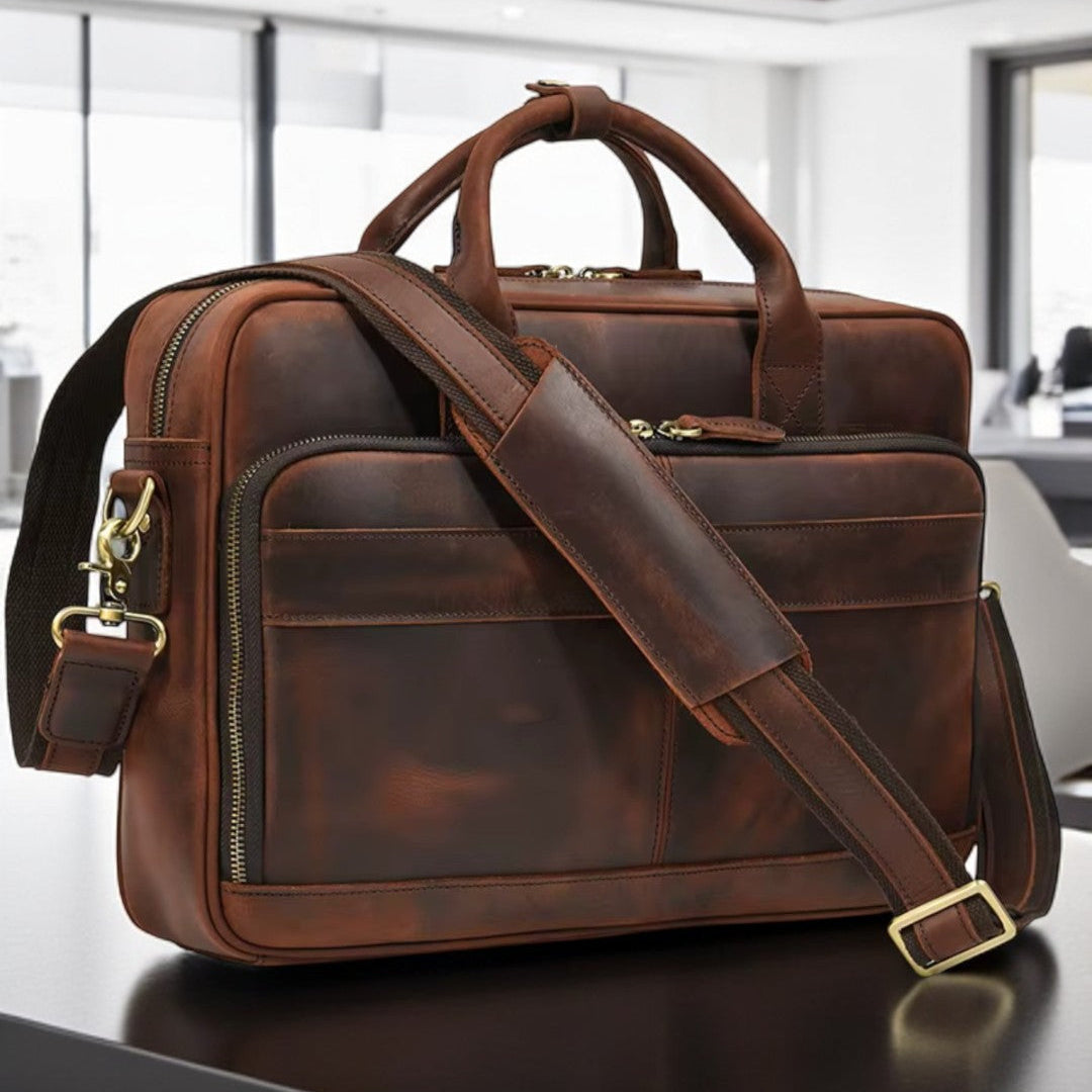 MELVORAN™ Genuine Leather Briefcase